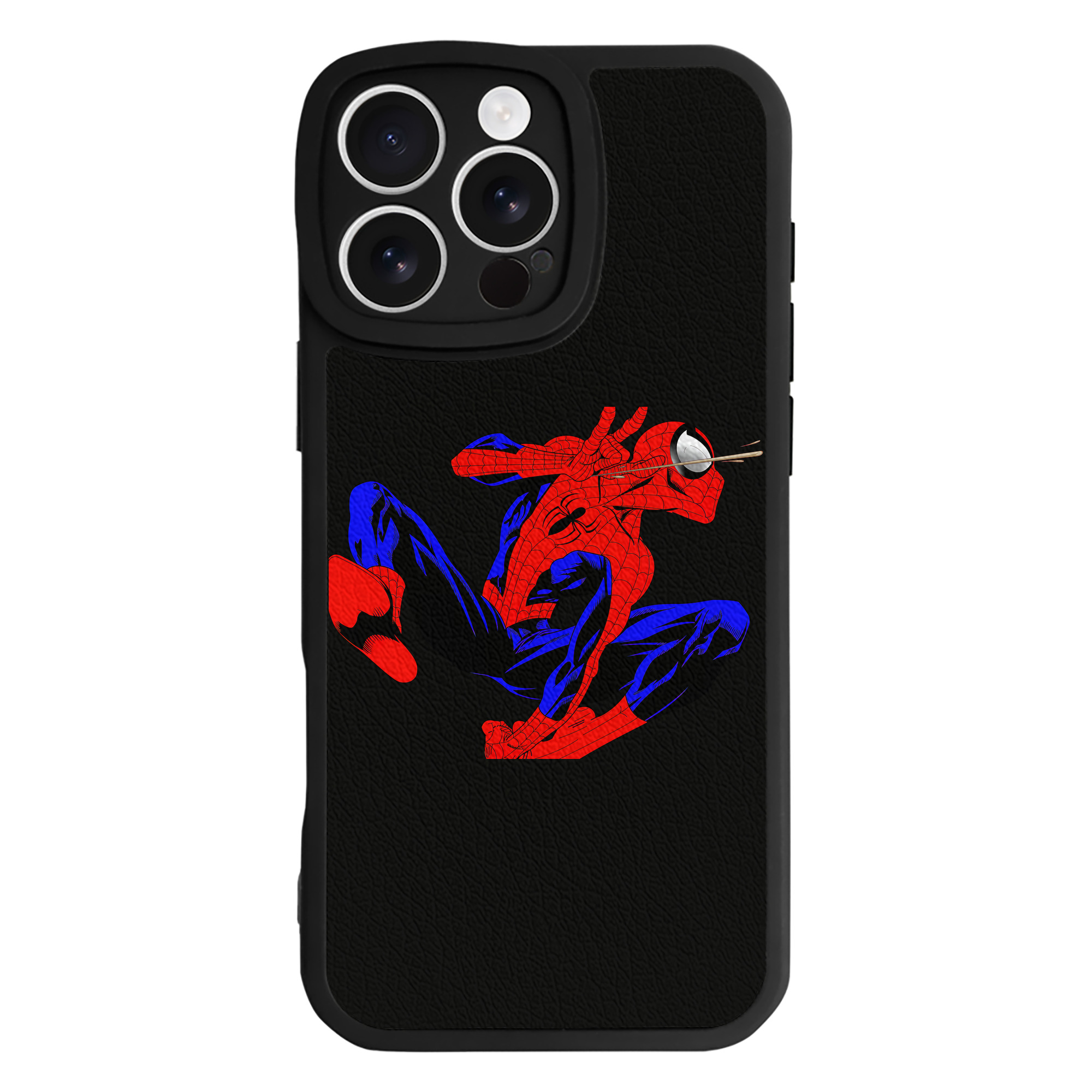 （画像用） Spider Man スパイダーマン 【iPhone 16シリーズ対応】シリコンスマホケース（レザー調） 材質：シリコン